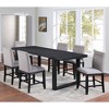 7pc Yves Counter Height Dining Set - Steve Silver Co.: Modern, Extendable, Upholstered Stools - 2 of 4