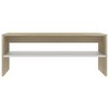 vidaXL Coffee Table White and Sonoma Oak Engineered Wood Small - White and Sonoma Oak - 3 of 4