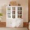 Okak Modern Freestanding Display Buffet Cabinet with 1 Drawer, Wooden Bookshelves Pantry Cabinet for Kitchen/Hallways/Living Room - 2 of 4