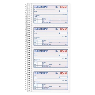 Adams Two-Part Rent Receipt Book 2 3/4 x 4 3/4 Carbonless 200 Forms SC1152