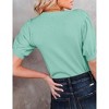 Women's Short Sleeve Sweater Tops 2025 Spring Summer Trendy Crew Neck Casual T Shirts Blouses - 2 of 4
