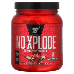 BSN N.O.-XPLODE Pre Workout Powder, Energy Supplement for Men and Women with Creatine and Beta-Alanine, Flavor: Watermelon, 30 Servings - 1 of 2