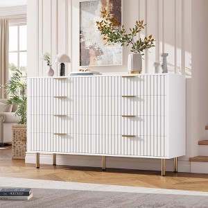 Zstar 55" Fluted 8 Drawer Dresser for Bedroom, Deep Drawers - 1 of 4