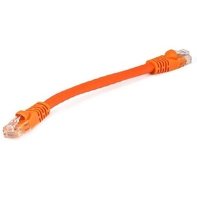 Monoprice Cat6 Ethernet Patch Cable - 0.5 Feet - Orange | Network Internet Cord - RJ45, Stranded, 550Mhz, UTP, Pure Bare Copper Wire, 24AWG