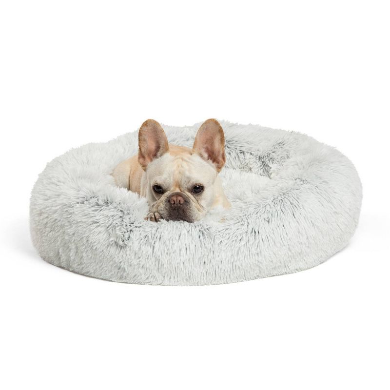 Best Friends by Sheri Donut Shag Dog Bed - 23&#34;x23&#34; - Frost, 1 of 6