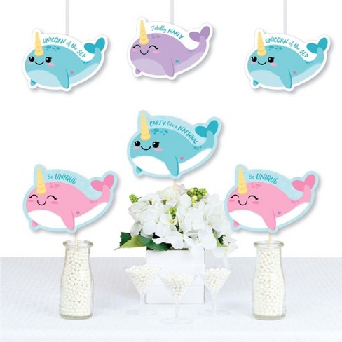 Big Dot Of Happiness Narwhal Girl - Decorations Diy Under The Sea