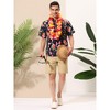 Lars Amadeus Men's Summer Floral Print Short Sleeve Button Down Beach Hawaiian Casual Shirt - 3 of 4