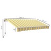 VisioGear Retractable Awning, 12'*10' Patio Awnings with Manual Crank Handle for Deck, Yard, Yellow & Grey, 141.7"*96.5"*59.1" - 3 of 4
