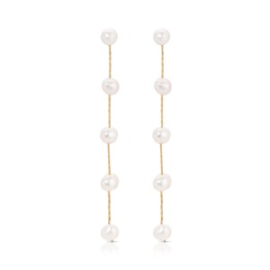 Dripping Pearl Delicate Drop Earrings - Ettika - 1 of 2