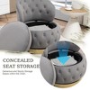 Swivel Barrel Chair With Storage, Soft Cushion 360° Rotation Round Velvet Chair, Sofa Barrel Chairs For Living Room, Bedroom, Office, Kids Room, Gray - 4 of 4