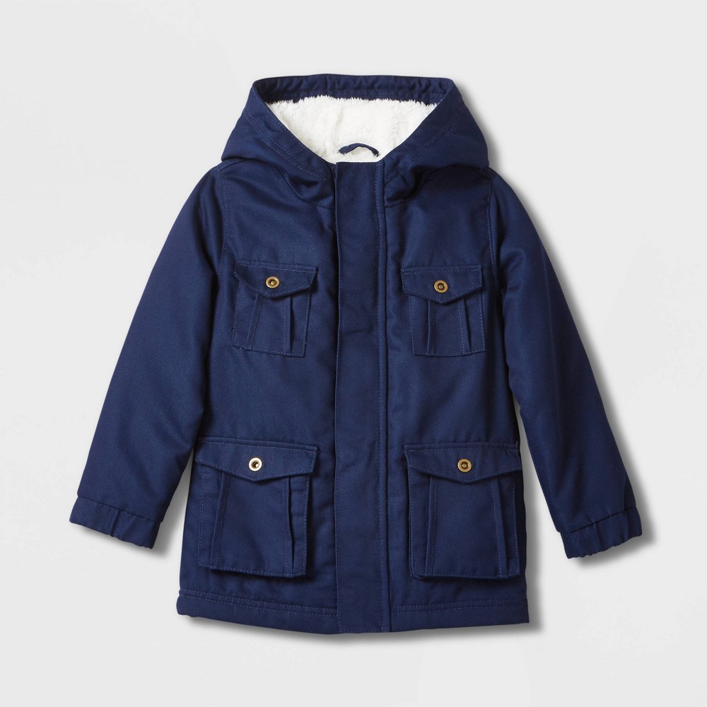 3T Toddler Solid Long Sleeve Jacket - Cat & Jack Navy Blue 3T