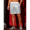 Lars Amadeus Men's Elastic Waist Party Disco Sparkly Glitter Nightclub with Pocket Sequins Shorts - 2 of 4