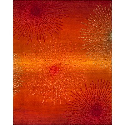 6'x9' Burst Tufted Area Rug Rust - Safavieh