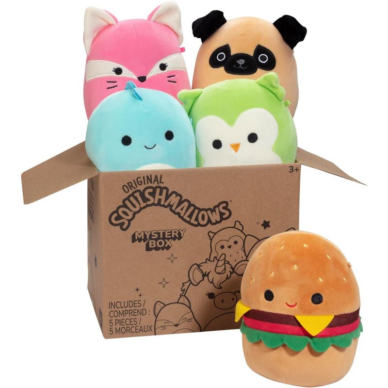 Squishmallow 5" Plush Mystery Box  5-Pack - Assorted Set of Various Styles - Official Kellytoy - Cute and Soft Squishy Stuffed Animal Toy - Great Gift, 1 of 4