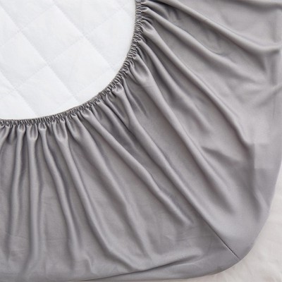 Twin Gray Quilted Waterproof Mattress Protector with Deep Pocket