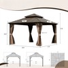 VisioGear Canopies and Gazebos, Gazebo with Double Roof Canopy, Gazebo Pavilion for Patio and Backyard, Brown, 117.6"*117.6"*114" - 2 of 4