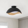 Dewdrop Nordic Minimalist Lighting Ceiling Light Curved Shade Modern LED Fixture Black Wood Grain ETL For Bedroom - 4 of 4