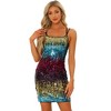 Allegra K Women's Spaghetti Straps Lace-up Mini Party Sparkle Glitter Bodycon Dress - 3 of 4