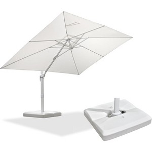 PURPLE LEAF  Patio Umbrella White Cantilever Offset Umbrella Rectangle Outdoor Umbrella with 360-degree Rotation - 1 of 4