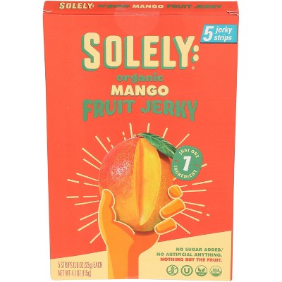 Solely - Fruit Jerky - Organic Mango - Multipack - Case of 6 - 4.1 oz