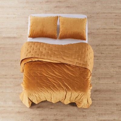 Calabria Gold Velvet Twin Reversible Quilt