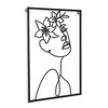 HomeRoots 20" X 14" Black Metal Abstract Female Face Hanging Dimensional Sculpture - 4 of 4