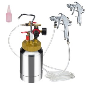 VEVOR 2L/0.5gal Spray Paint Pressure Pot Tank, Lightweight Air Paint Pressure Pot, 1.8mm Nozzle Spray Paint Gun 3m Hoses, 45PSI Max, Silver - 1 of 4