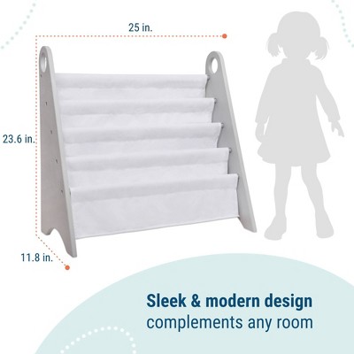 White and Gray Modern Sling Kids Bookshelf
