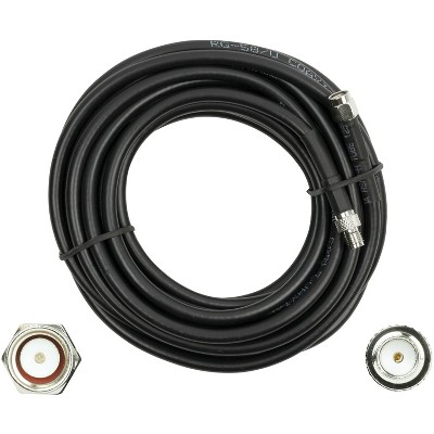 Wilson Electronics RG58U SMA-Male to SMA-Female Low-Loss Foam Coaxial Extension Cable, 15 Ft. in Multicolored
