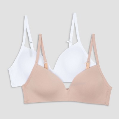 Hanes Girls' 2pk Wire Free Bra - Beige/white 36a : Target