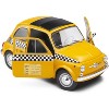 1965 Fiat 500 L Yellow "NYC Taxi" New York City 1/18 Diecast Model Car by Solido - 2 of 4