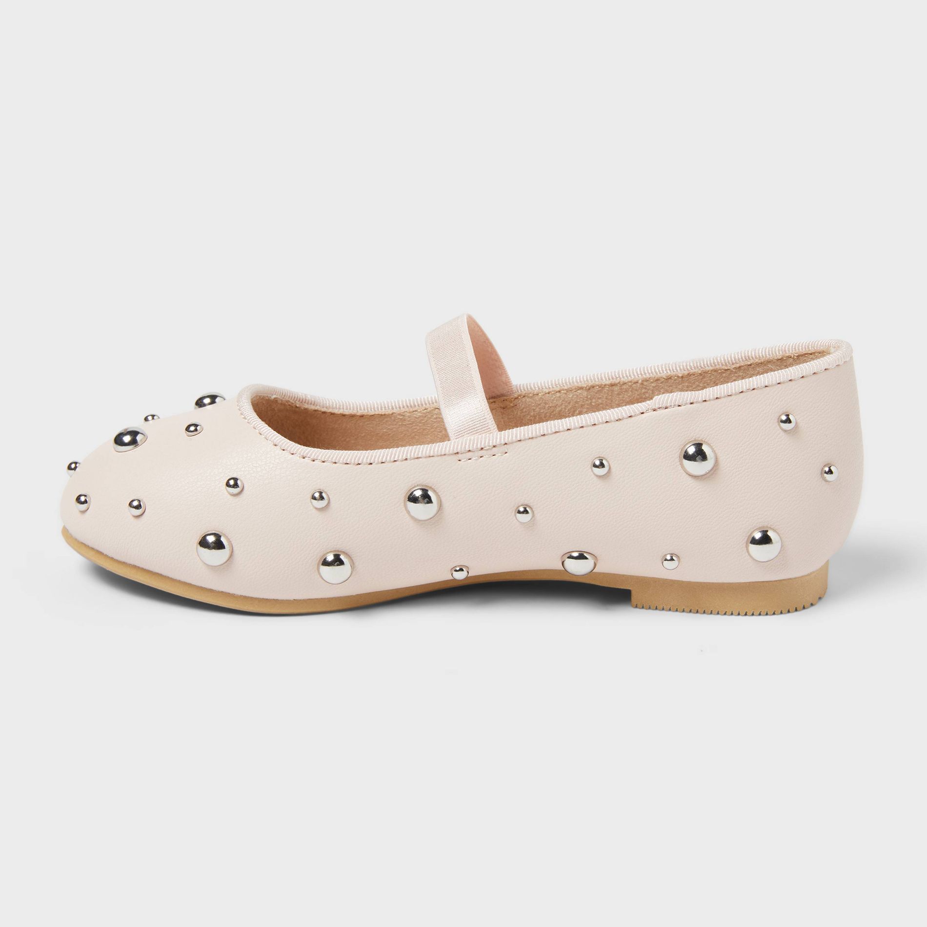 Toddler Heather Stud Ballet Flats - Cat & Jack™ Blush 11T: Memory Foam, Slip-On, Flexible Outsole