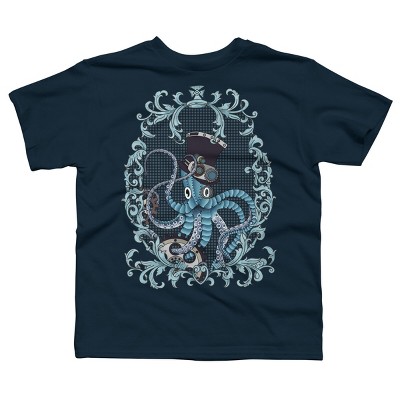 Boy's Design By Humans Steampunk Octopus By paviash T-Shirt