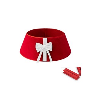 Christmas Tree Collar, Christmas Tree Base Cover 33inch Adjustable - Bow Decor, Festive Tree Skirt Alternative for Holiday Decor - 1 of 1