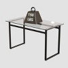 INFURNIC Desks Modern Glass Dining Table with Metal Legs Stylish Contemporary Desk for Living Room, Black, 51"*27.5"*29.5" - 4 of 4