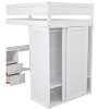 CAVINAS Twin Size Loft Bed with Desk Modern Wood Bed Frame with Drawers, Wardrobe and Guardrail for Bedroom - 4 of 4