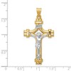 Black Bow Jewelry Men's 14k Two Tone Gold Hollow 2D INRI Crucifix Pendant, 24 x 45mm - 4 of 4