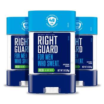 Right Guard Sport Antiperspirant & Deodorant Gel 4-in-1 Protection Spray Deodorant For Men Blocks Sweat 48-Hour Odor Control Fresh - 3.0oz - 3pk