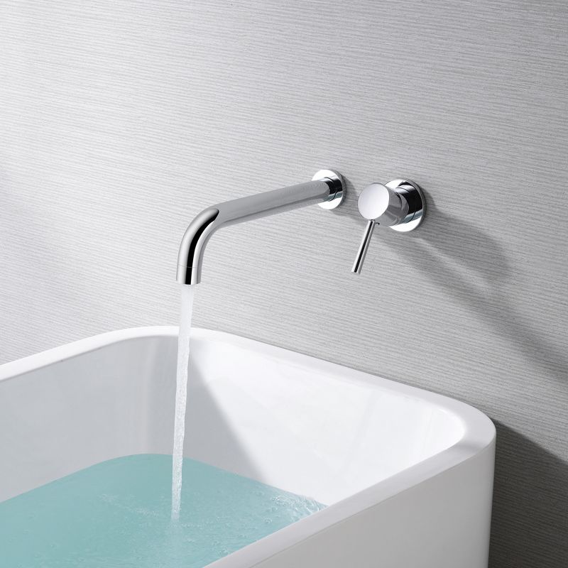 Sumerain Tub Filler Wall Mount Bathtub Faucet Extra Long Spout, Single Handle with High Flow, Chrome, 3 of 9