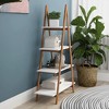Solid bamboo wood oxford "A" frame ladder display bookshelf - 3 of 4