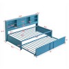 Metal Twin Size Daybed Frame with Twin Size Trundle & Storage Shelves & USB Ports - ModernLuxe - 3 of 4
