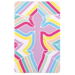Dicksons BKMPK-505 Bold Pastel Cross Design Pink, Yellow, and Blue 2.5 x 4 Paper Encouraging Durable Laminated Bookcard Bookmark, Pack of 12 - 1 of 2
