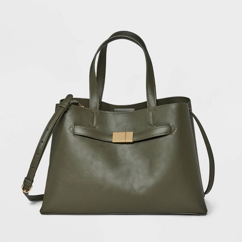 Belted Satchel Handbag A New Day Green