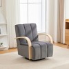 Hrinhom 30.7"W Upholstered Velvet 360° Swivel Accent Chair,Comfy Channel Tufted Lounge Reading Chair - 2 of 4