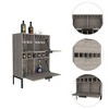 Depot E-Shop Staten Bar Cabinet 43.3" H, 6 Built-in Wine Rack, 2 Door Flexible Cabinets - image 4 of 4