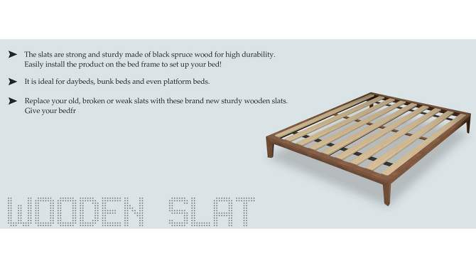 Continental Sleep, 0.75-Inch Standard Vertical Mattress Support Wooden Bunkie Board/Slats, 2 of 10, play video