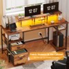 Itopfox Computer Desk with Power Outlet & LED Lights, Fabric File Cabinet & Drawer, Reversible Table with Shelves & Monitor Stand, Home Office - 4 of 4