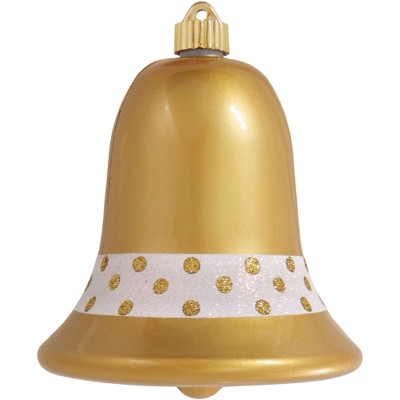 Christmas by Krebs 7" Candy Gold and White Shatterproof Christmas Bell Ornament