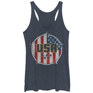 Women's Lost Gods USA Flag Circle Racerback Tank Top - 1 of 3