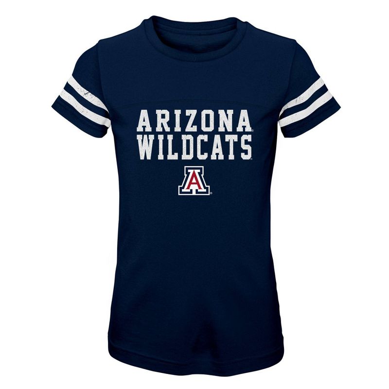 NCAA Arizona Wildcats Girls&#39; Striped T-Shirt, 1 of 2